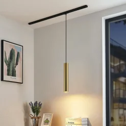 Lindby pendellampe Linaro, 40 cm, gull, 1-fase, GU10 Clearance