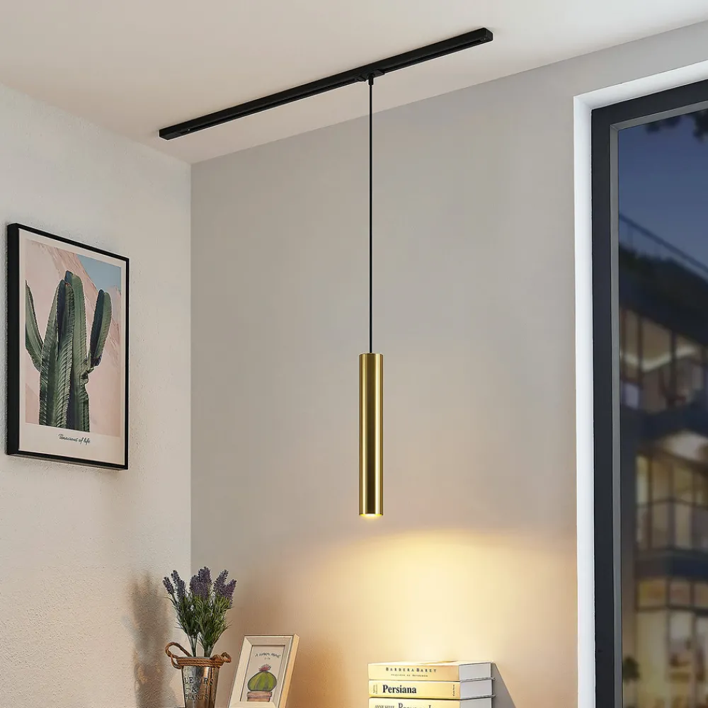 Lindby pendellampe Linaro, 40 cm, gull, 1-fase, GU10 Clearance