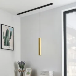 Lindby pendellampe Linaro, 40 cm, gull, 1-fase, GU10 Clearance