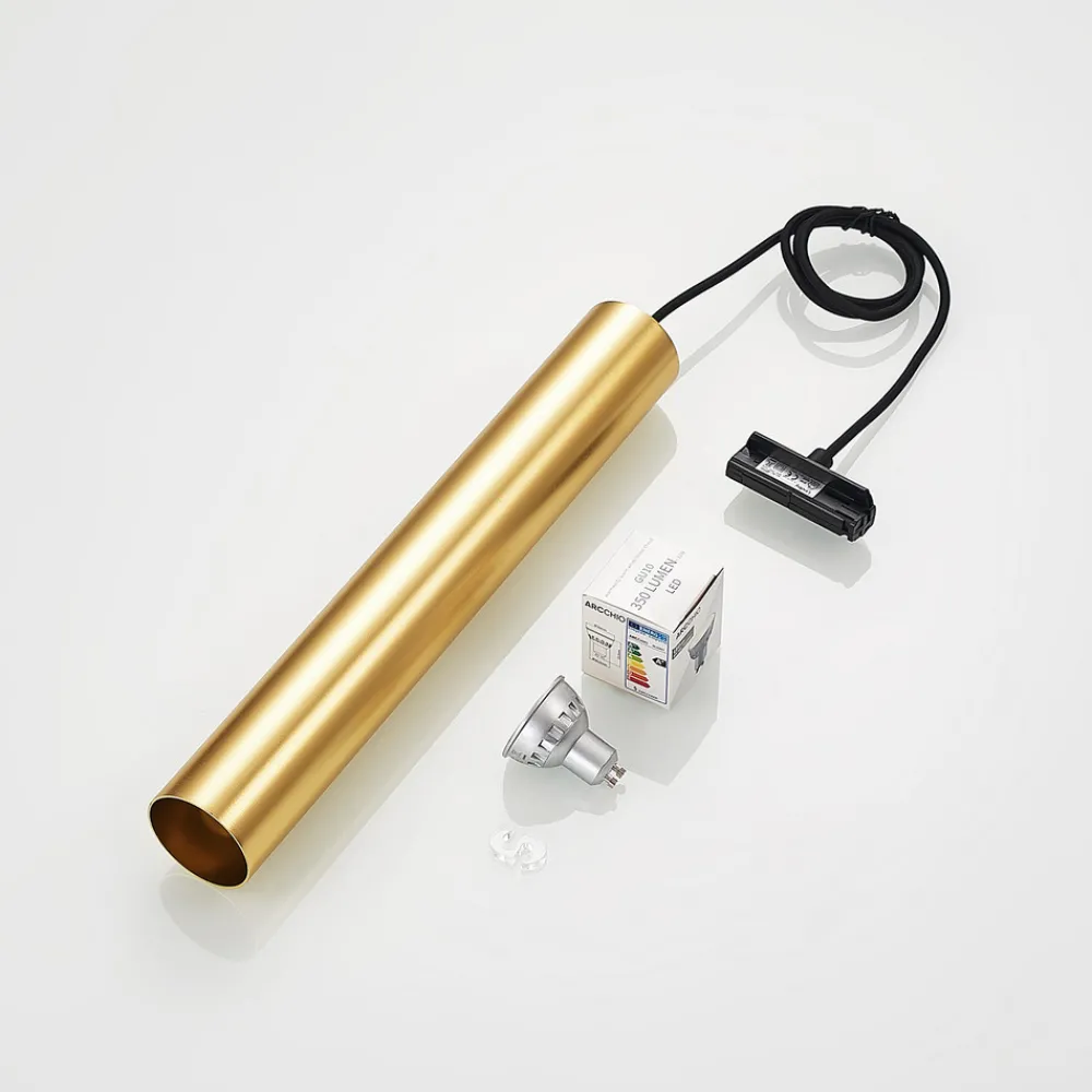 Lindby pendellampe Linaro, 40 cm, gull, 1-fase, GU10 Clearance