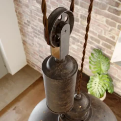 Lindby pendellampe Louisanne, justerbar, brun, Ø 35 cm| Pendellamper