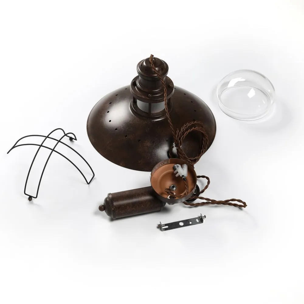 Lindby pendellampe Louisanne, justerbar, brun, Ø 35 cm| Pendellamper