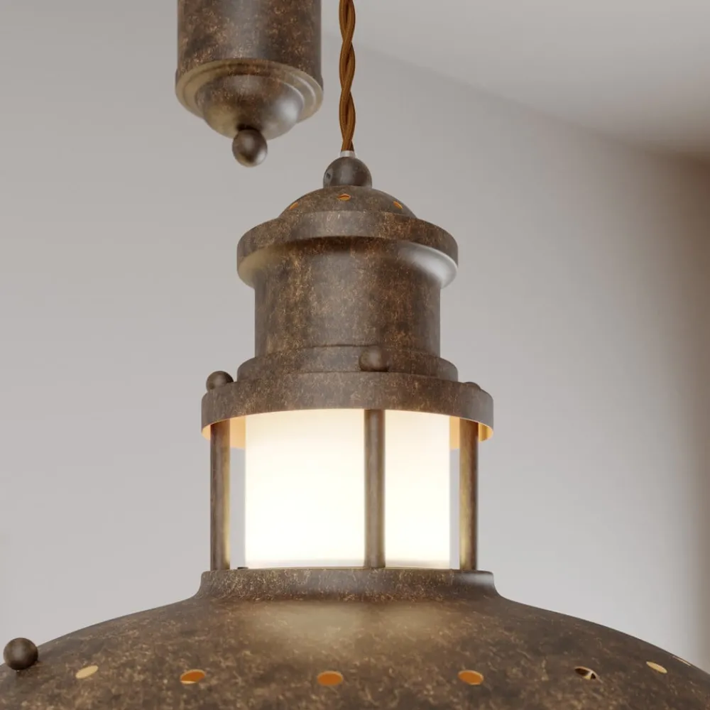 Lindby pendellampe Louisanne, justerbar, brun, Ø 35 cm| Pendellamper