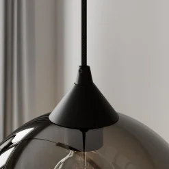 Lindby pendellampe Marla, 3 lyskilder, glass, røykgrå, 102 cm Outlet