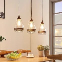 Lindby pendellampe Millina, 70 cm, rustbrun, 3 lyskilder. Clearance