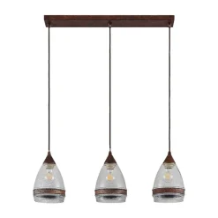 Lindby pendellampe Millina, 70 cm, rustbrun, 3 lyskilder. Clearance