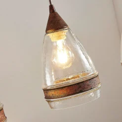 Lindby pendellampe Millina, 70 cm, rustbrun, 3 lyskilder. Clearance