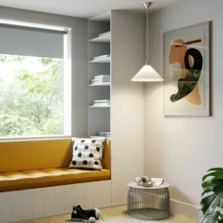 Lindby pendellampe Petra, hvit, glass, Ø 40 cm, kjegle, E27| Pendellamper