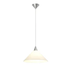 Lindby pendellampe Petra, hvit, glass, Ø 40 cm, kjegle, E27| Pendellamper