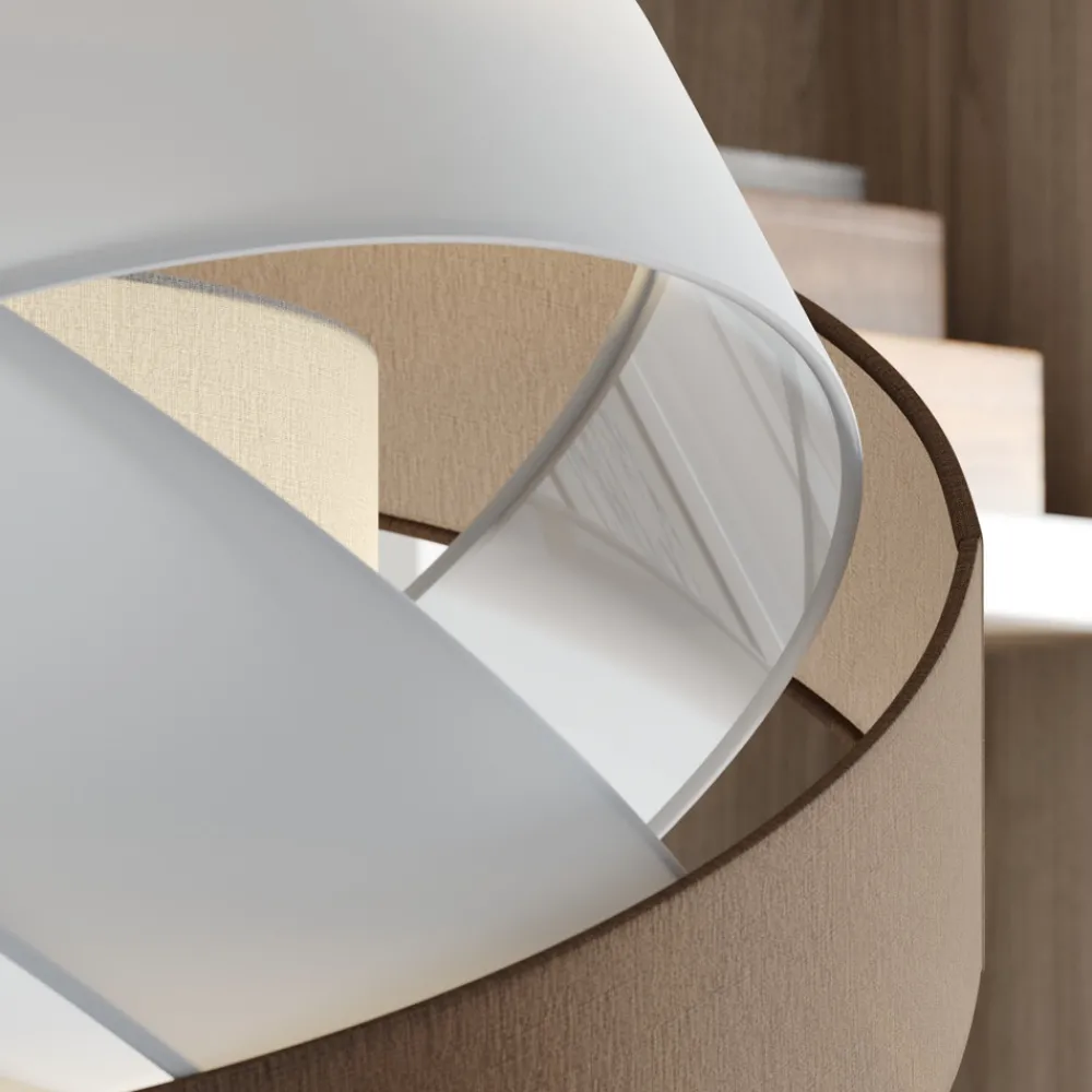 Lindby pendellampe Simaria, brun/grå/hvit, Ø 60 cm, E27 Clearance