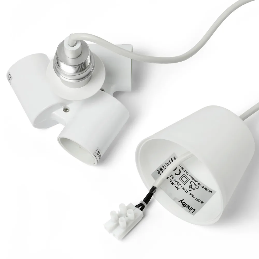 Lindby pendellampe Simaria, brun/grå/hvit, Ø 60 cm, E27 Clearance