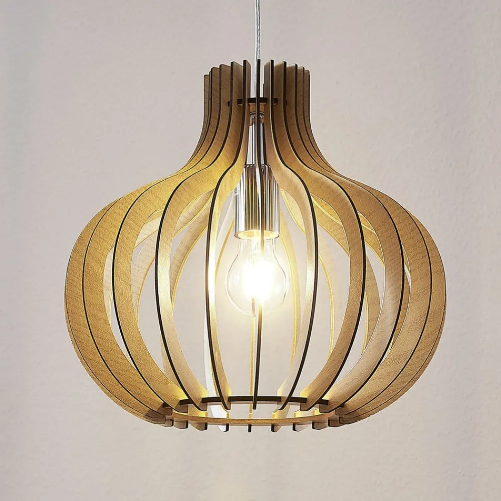 Lindby pendellampe Sina, Ø 35 cm, tre, E27| Pendellamper
