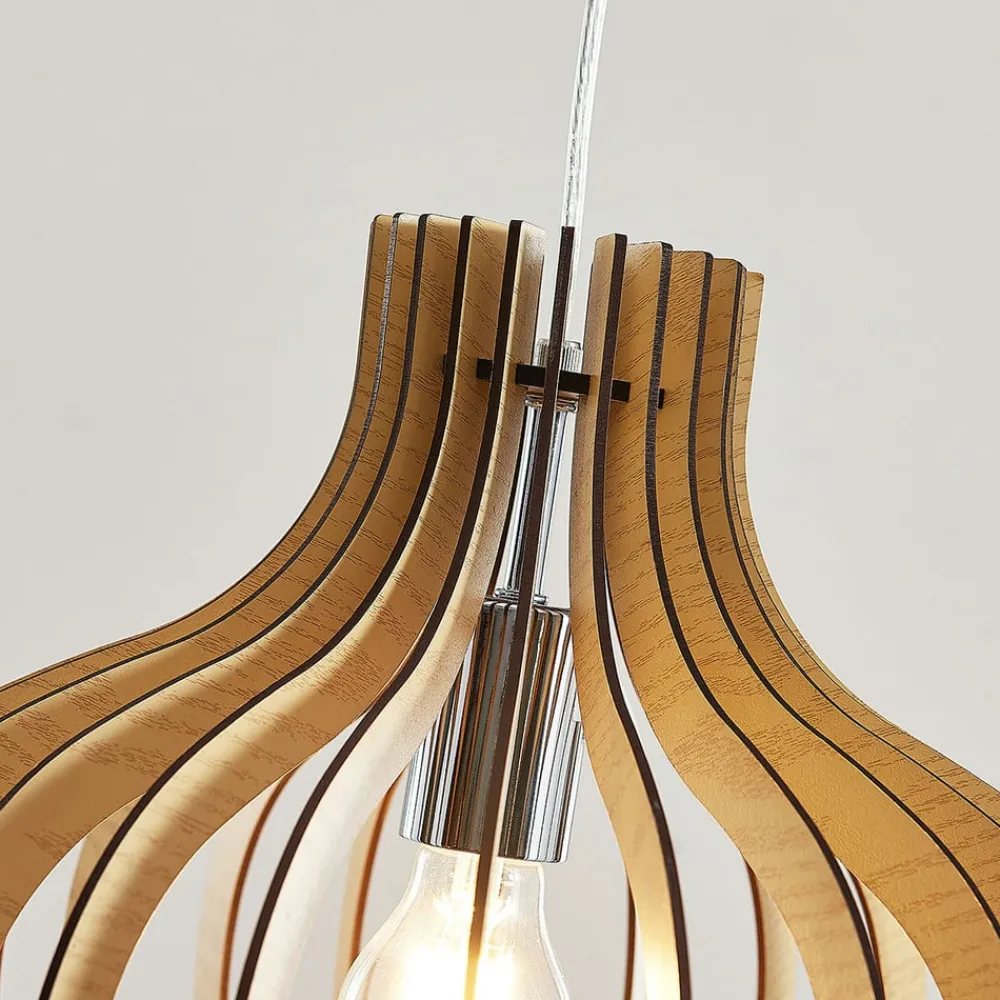 Lindby pendellampe Sina, Ø 35 cm, tre, E27| Pendellamper