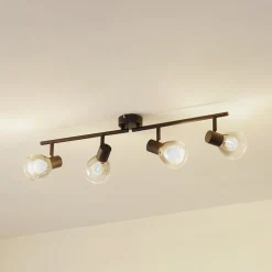 Lindby Pendura taklampe, 4 lyskilder, svart, glass| Spotter I Tak