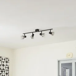 Lindby Pendura taklampe, 4 lyskilder, svart, glass| Spotter I Tak