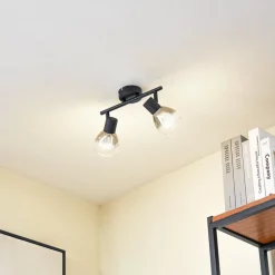 Lindby Pendura taklampe, 2 lyskilder, svart, glass| Spotter I Tak