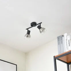 Lindby Pendura taklampe, 2 lyskilder, svart, glass| Spotter I Tak