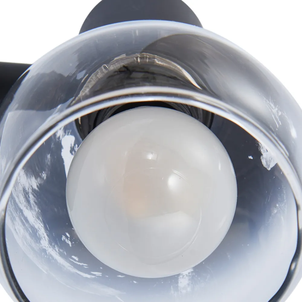 Lindby Pendura vegglampe, Ø 9 cm, svart, glass Clearance
