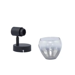 Lindby Pendura vegglampe, Ø 9 cm, svart, glass Clearance