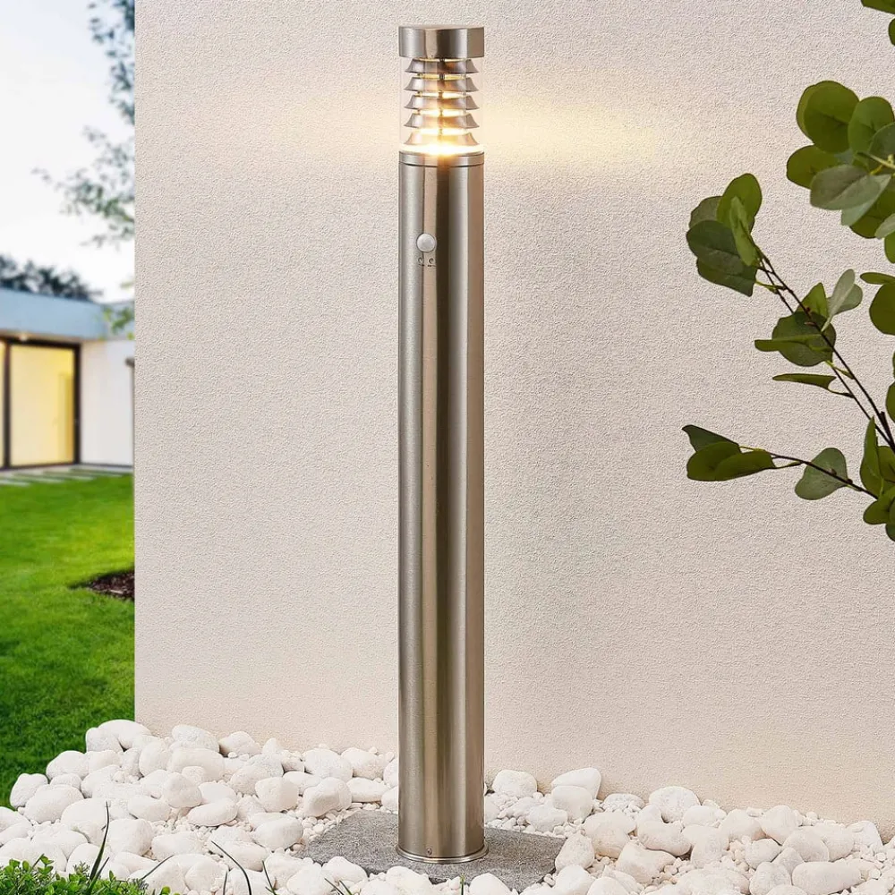 Lindby Piper sensor-veilampe i stål| Utebelysning Med Sensor|Utebelysning Med Sensor