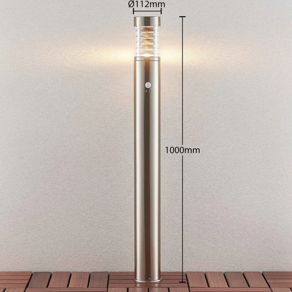 Lindby Piper sensor-veilampe i stål| Utebelysning Med Sensor|Utebelysning Med Sensor
