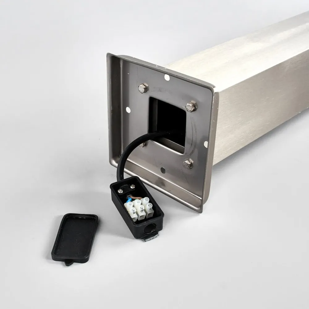 Lindby pullertlampe Lorian, 100 cm, stål, IP44, E27| Terrassebelysning|Gatebelysning, Pullert Belysning