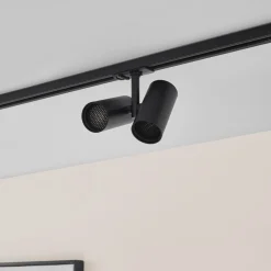 Lindby skinnespot Linaro, GU10, 2 lyskilder, svart, deksel Hot