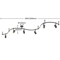 Lindby skinnesystem Delila, svart, fleksibel bruk| Skinnesystem
