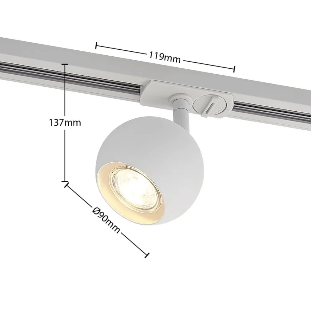 Lindby skinnesystem Linaro, GU10, 4 lyskilder, hvit, Ø 9 cm| Skinnesystem