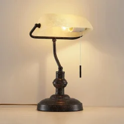 Lindby skrivebordslampe Profina, 39 cm, rustbrun, stål| Kontorbelysning|Bordlamper