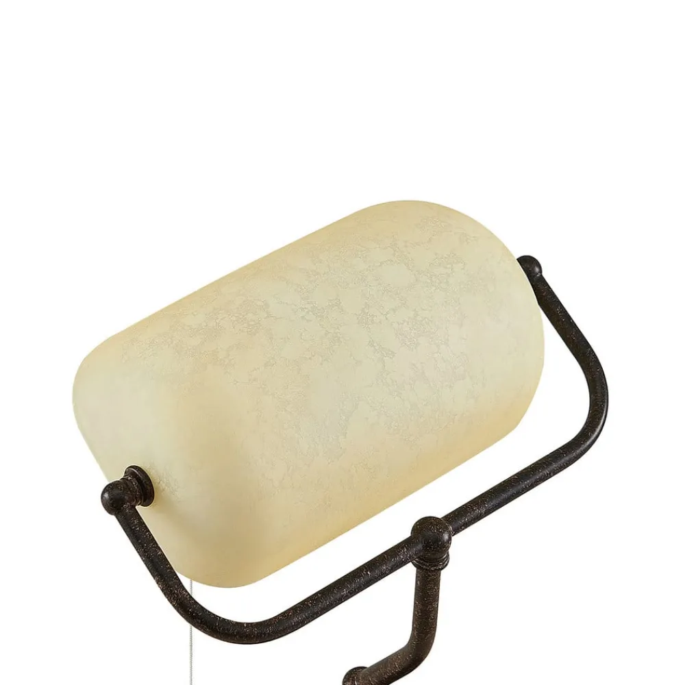 Lindby skrivebordslampe Profina, 39 cm, rustbrun, stål| Kontorbelysning|Bordlamper