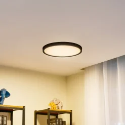 Lindby Smart LED taklampe Pravin, Ø 40 cm, CCT, svart| Smarthus Belysning|Led-Innendørs