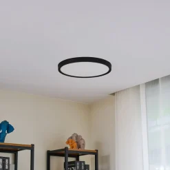 Lindby Smart LED taklampe Pravin, Ø 40 cm, CCT, svart| Smarthus Belysning|Led-Innendørs