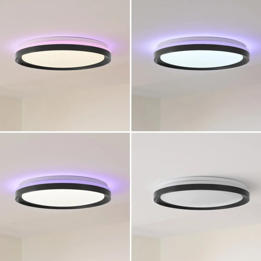 Lindby Smart LED taklampe Ardena, RGBIC, høyde 8,5 cm, Tuya| Smarthus Belysning