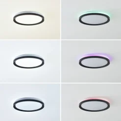 Lindby Smart LED taklampe Ardena, RGBIC, høyde 8,5 cm, Tuya| Smarthus Belysning