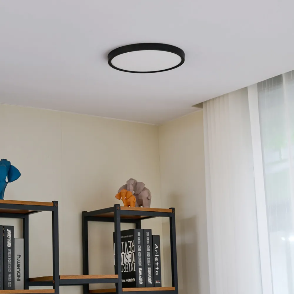 Lindby Smart LED taklampe Pravin, Ø 30 cm, CCT, svart Online