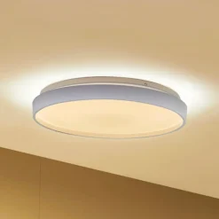 Lindby Smart LED taklampe Mirren, hvit, metall, CCT, Tuya| Smarthus Belysning|Taklamper