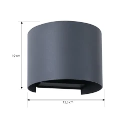 Lindby Smart LED utendørs LED-vegglampe Dara grå rund CCT RGB Tuya Discount