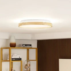 Lindby Smart LED-taklampe Mirren i tre Ø49,5 cm CCT Tuya| Smarthus Belysning