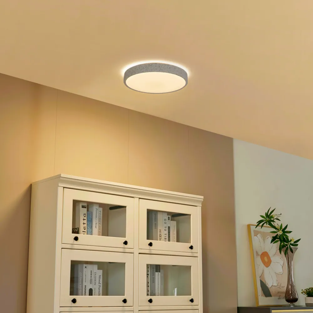 Lindby Smart LED-taklampe Elmor Ø39cm grå RGB CCT Tuya Hot