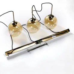 Lindby Sofian hengelampe, ravfarget, glass, 100 cm, 3 lyskilder.| Pendellamper