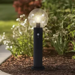 Lindby sokkellampe Dangan, klar, 60 cm, glass, sensor Clearance