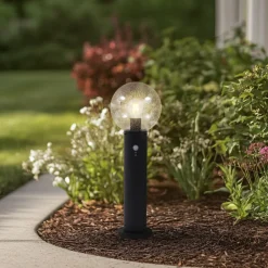 Lindby sokkellampe Dangan, klar, 60 cm, glass, sensor Clearance