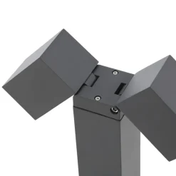 Lindby sokkellampe Othil, 2 lyskilder, 50 cm, antrasitt, metall| Terrassebelysning|Sokkellamper