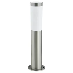 Lindby sokkellampe Statius, grå, stål, sensor, 45 cm| Sokkellamper Med Sensor|Utebelysning Med Sensor