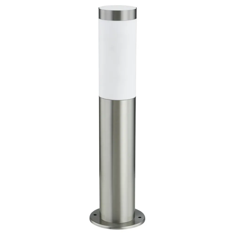 Lindby sokkellampe Statius, grå, stål, sensor, 45 cm| Sokkellamper Med Sensor|Utebelysning Med Sensor