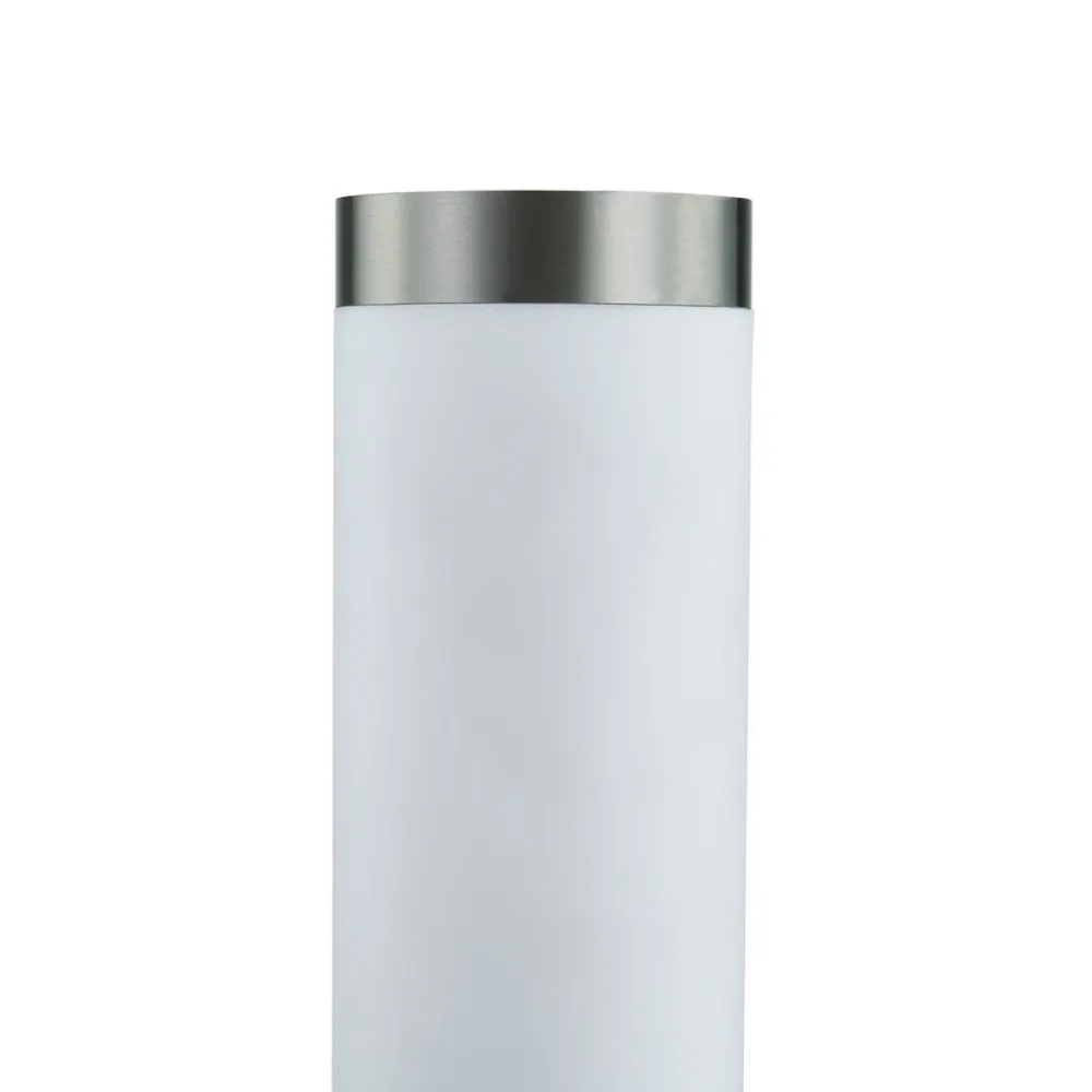 Lindby sokkellampe Statius, grå, stål, sensor, 45 cm| Sokkellamper Med Sensor|Utebelysning Med Sensor