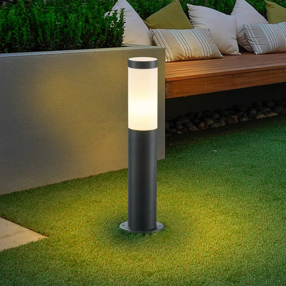 Lindby sokkellampe Statius, høyde 45 cm, antrasitt, stål Clearance