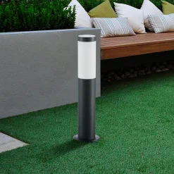 Lindby sokkellampe Statius, høyde 45 cm, antrasitt, stål Clearance