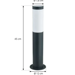 Lindby sokkellampe Statius, høyde 45 cm, antrasitt, stål Clearance